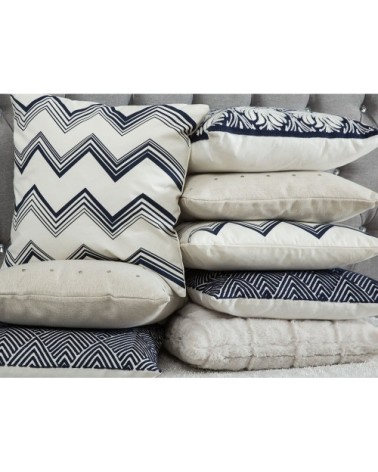 Lot de 2 coussin décoratifs en tissu bleu 45x12cm