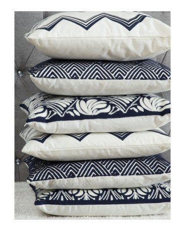 Lot de 2 coussin décoratifs en tissu bleu 45x12cm