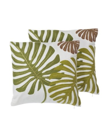 Lot de 2 coussin décoratifs en tissu vert 45x12cm