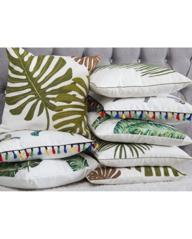 Lot de 2 coussin décoratifs en tissu vert 45x12cm
