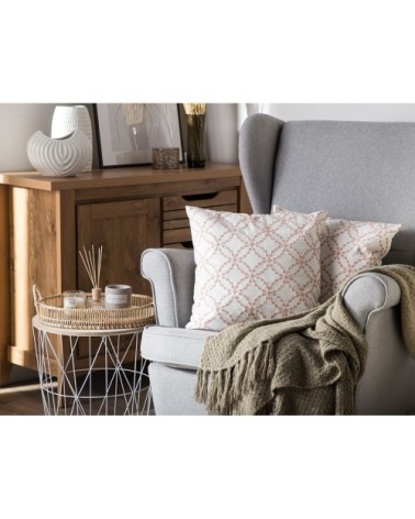 Lot de 2 coussin décoratifs en tissu blanc 45x12cm