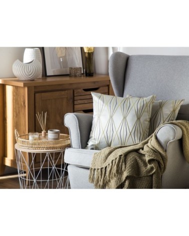 Lot de 2 coussin décoratifs en tissu gris 45x12cm