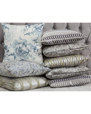 Lot de 2 coussin décoratifs en tissu gris 45x12cm