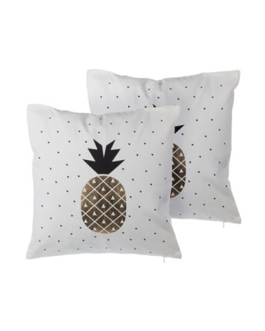 Lot de 2 coussin décoratifs en tissu blanc 45x12cm