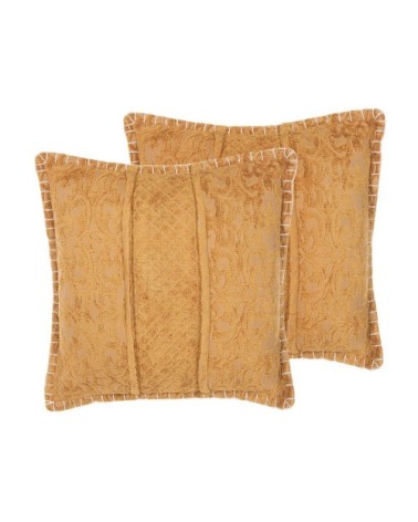 Lot de 2 coussin décoratifs en tissu jaune 45x10cm