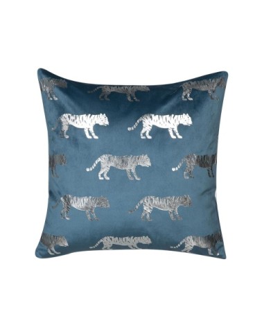 Lot de 2 coussin décoratifs en velours bleu 45x12cm