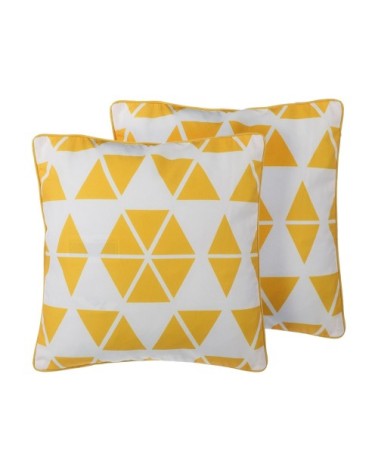 Lot de 2 coussin décoratifs en tissu jaune 45x12cm