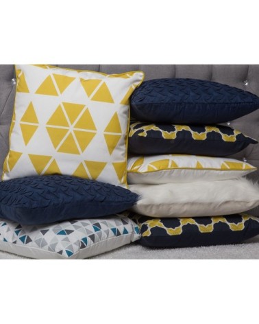 Lot de 2 coussin décoratifs en tissu jaune 45x12cm