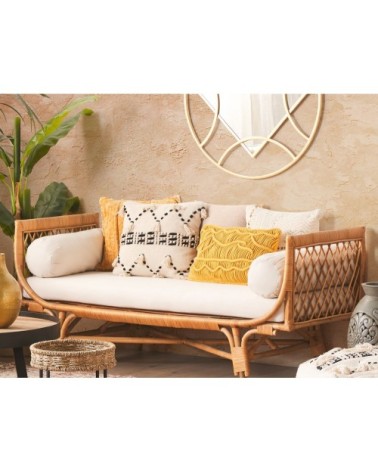 Lot de 2 coussin décoratifs en tissu beige 45x10cm