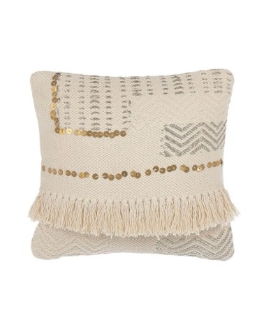 Coussin décoratif en tissu beige 45x10cm