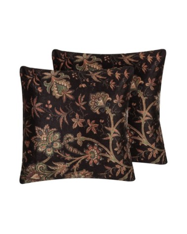 Lot de 2 coussin décoratifs en tissu noir 45x10cm