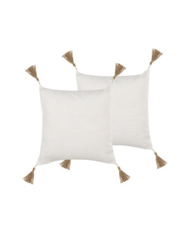Lot de 2 coussin décoratifs en tissu beige 45x12cm