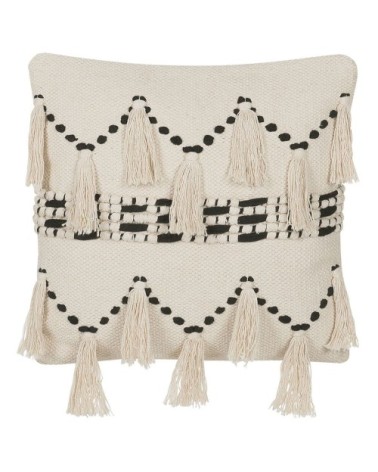 Coussin décoratif en tissu beige 45x10cm