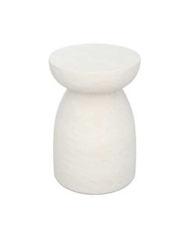 Table d'appoint ronde blanche en fibre d'argile effet béton d35 cm