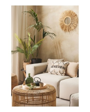 Coussin décoratif en tissu beige 45x10cm