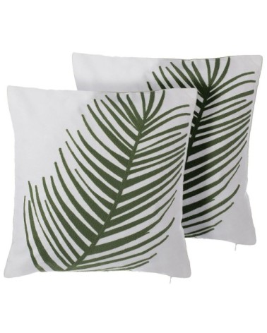 Lot de 2 coussin décoratifs en tissu vert 45x12cm