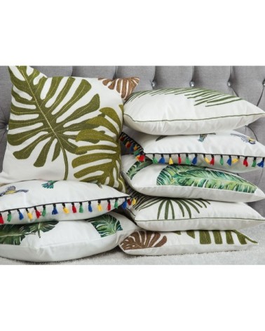 Lot de 2 coussin décoratifs en tissu vert 45x12cm