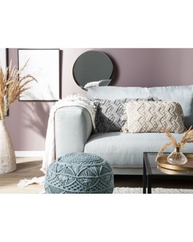 Coussin décoratif en tissu gris 30x12cm