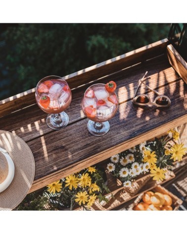 Kit barres latérales avec clés pour bar de balcon en chêne foncé