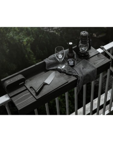 Bar table pour balcon en pin noir balustrade épaisse