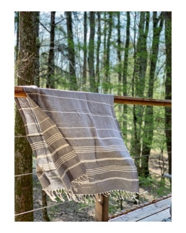 Fouta en chanvre Concrete 100 x 180 cm
