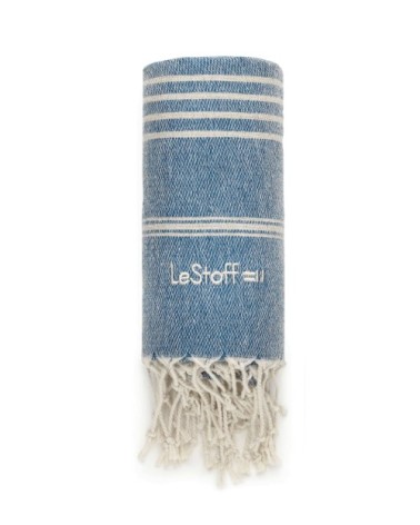 Fouta en chanvre Bleue Foncée 100 x 180 cm