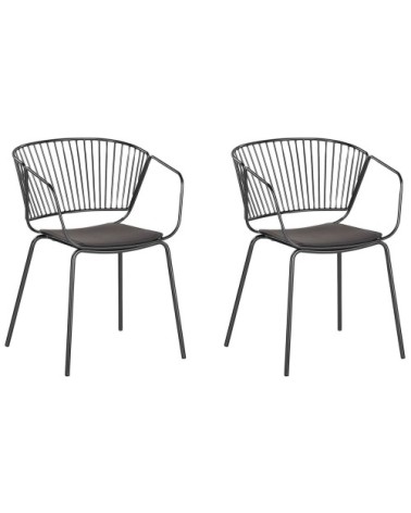 Lot de 2 chaises en métal noir