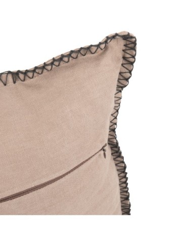 Housse de coussin en lin taupe, 40x40