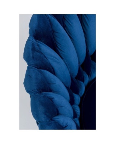 Chaise avec accoudoirs en velours bleu et acier noir