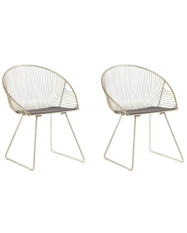 Lot de 2 chaises dorées