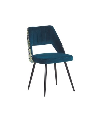 Lot de 2 chaises de salle à manger en velours bleu