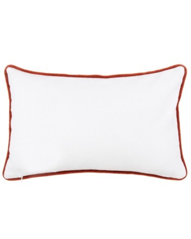 Housse de coussin en coton blanche imprimé mains rose et jaune moutarde, 30x50