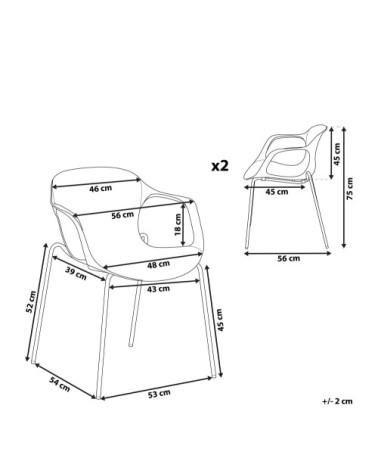 Lot de 2 chaises grises