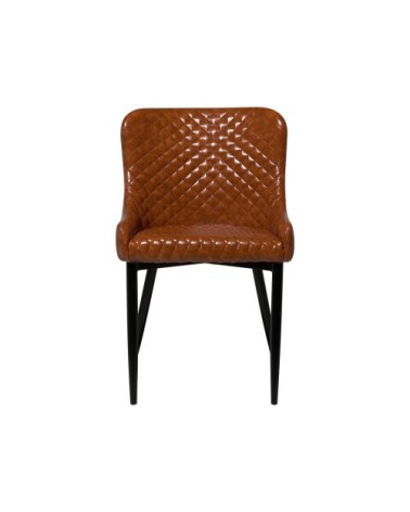 Lot de 2 chaises en cuir PU marron