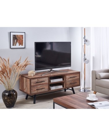 Meuble TV en bois foncé