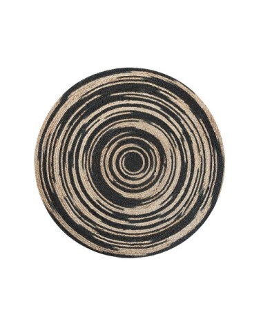 Tapis rond beige et noir D140cm