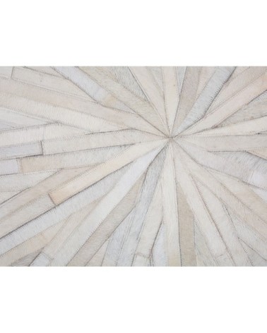 Tapis rond en cuir blanc D140cm