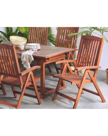 Chaise de jardin bois foncé