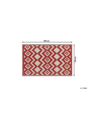 Tapis en matériaux synthétiques rouge 180x120cm