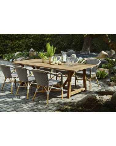 Fauteuil empilable en rotin et cappuccino