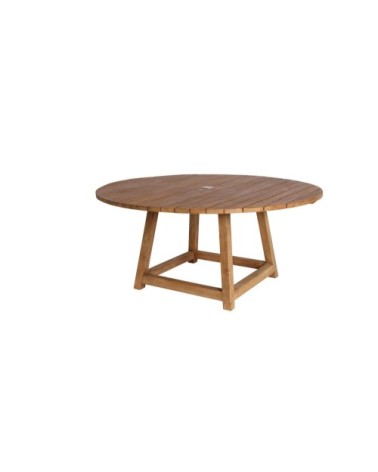Table repas ronde Ø160cm en teck pour 6/8 personnes