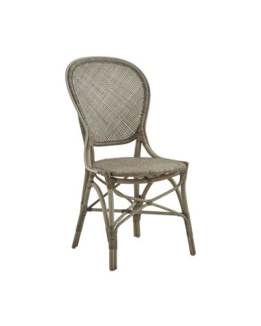 Chaise repas en rotin taupe