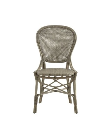 Chaise repas en rotin taupe