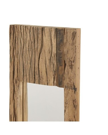 Ensemble de 3 miroirs rectangulaire avec encadrement en bois marron