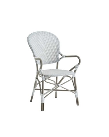 Chaise repas empilable en alu et fibre synthétique gris