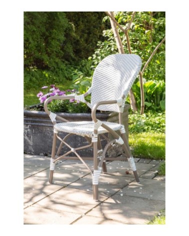 Chaise repas empilable en alu et fibre synthétique gris