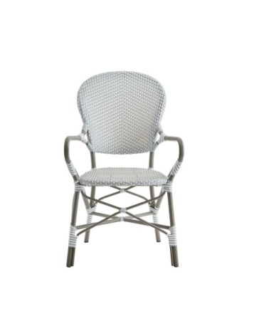 Chaise repas empilable en alu et fibre synthétique gris