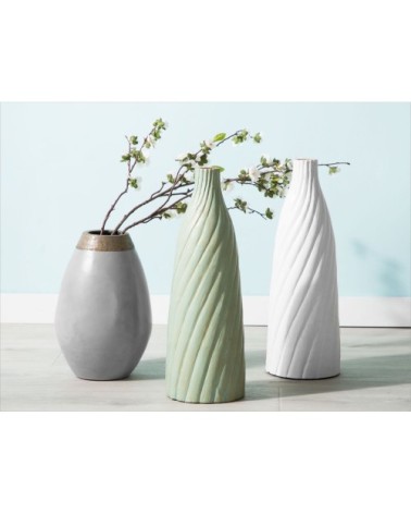 Vase décoratif en terre cuite blanc H45