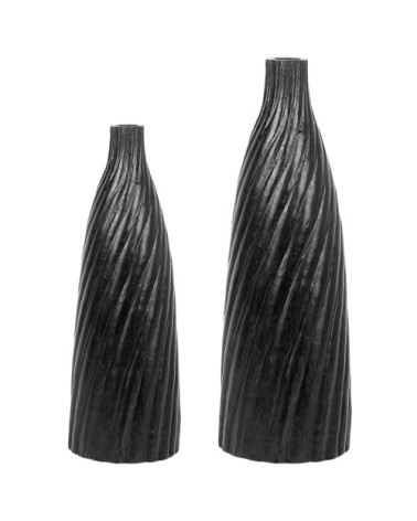 Vase décoratif en terre cuite noir H45