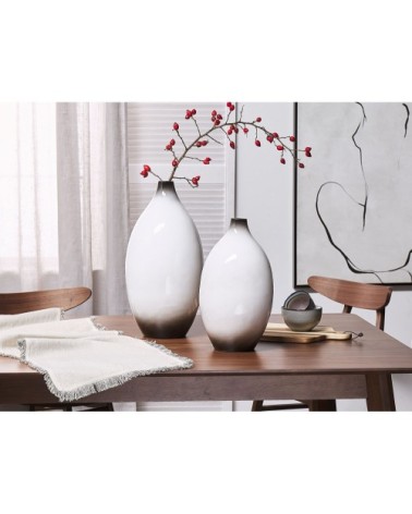 Vase décoratif en terre cuite blanc H36